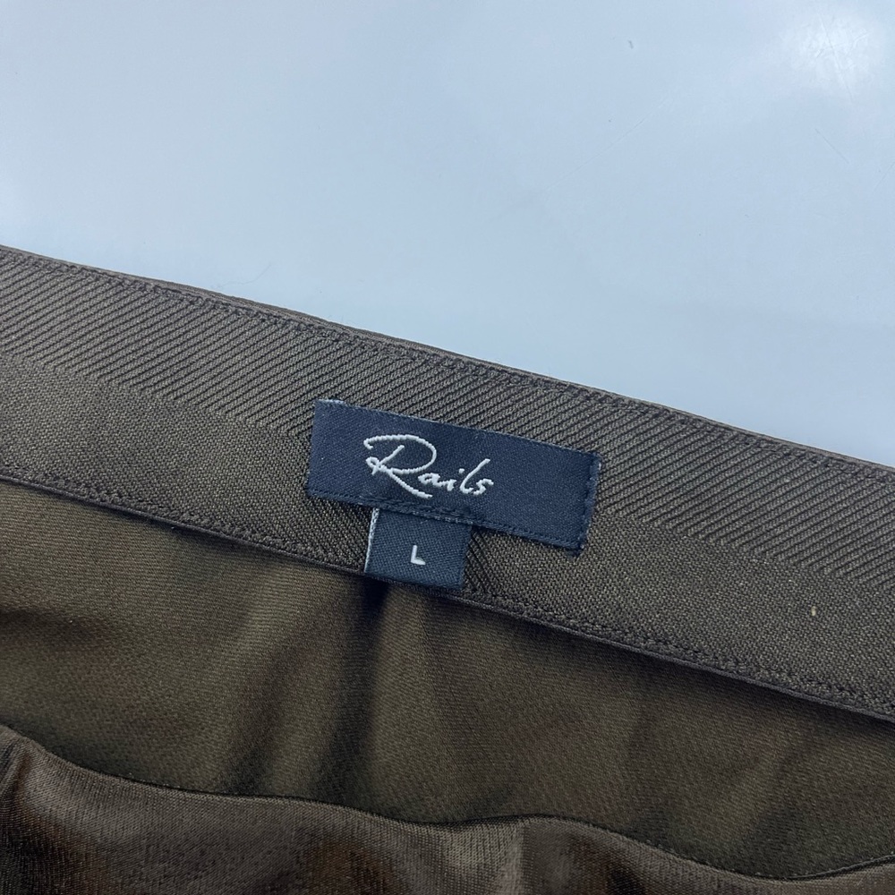 Rails Olive Satin Midi Skirt - Picture 4 of 7